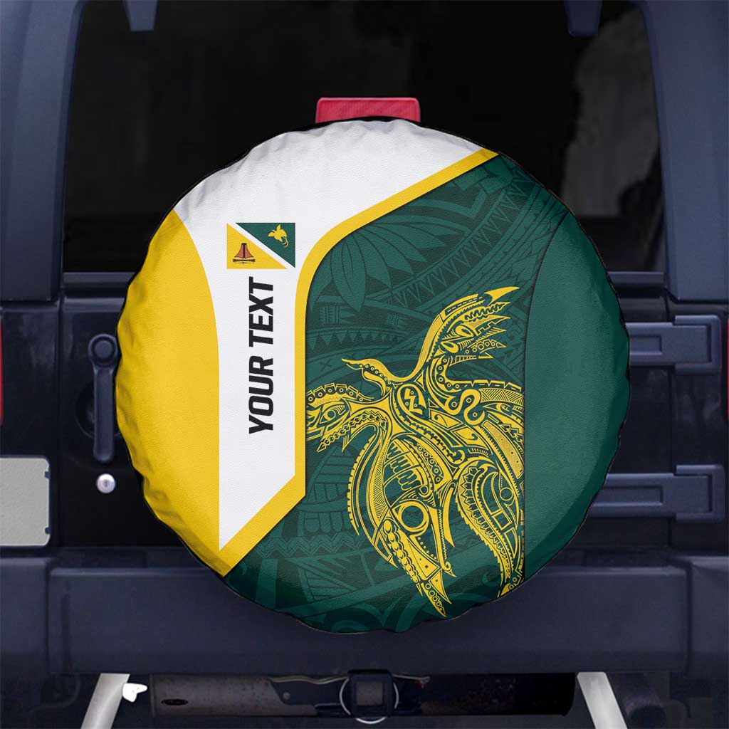 Personalised PNG Jiwaka Province Spare Tire Cover Bird of Paradise Tattoo Flag Motif LT9 No hole Green - Polynesian Pride
