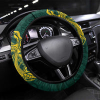 PNG Jiwaka Province Steering Wheel Cover Bird of Paradise Tattoo Flag Motif LT9 Universal Fit Green - Polynesian Pride