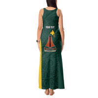 Personalised PNG Jiwaka Province Tank Maxi Dress Bird of Paradise Tattoo Flag Motif LT9 - Polynesian Pride
