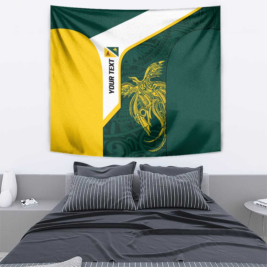 Personalised PNG Jiwaka Province Tapestry Bird of Paradise Tattoo Flag Motif - Polynesian Pride