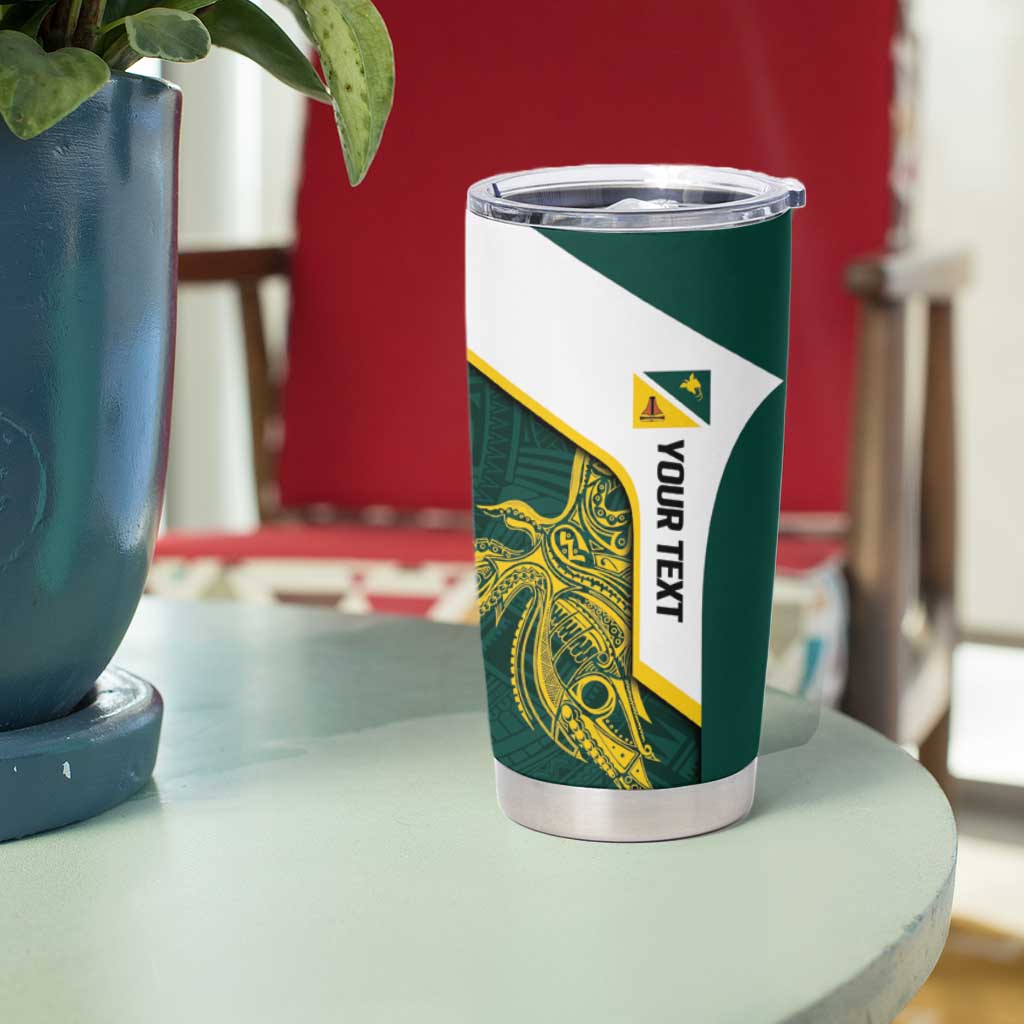 Personalised PNG Jiwaka Province Tumbler Cup Bird of Paradise Tattoo Flag Motif LT9 - Polynesian Pride