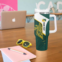 Personalised PNG Jiwaka Province Tumbler With Handle Bird of Paradise Tattoo Flag Motif LT9 - Polynesian Pride