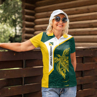 Personalised PNG Jiwaka Province Women Polo Shirt Bird of Paradise Tattoo Flag Motif LT9 - Polynesian Pride