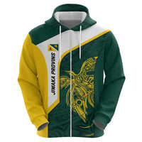 Personalised PNG Jiwaka Province Zip Hoodie Bird of Paradise Tattoo Flag Motif LT9 - Polynesian Pride