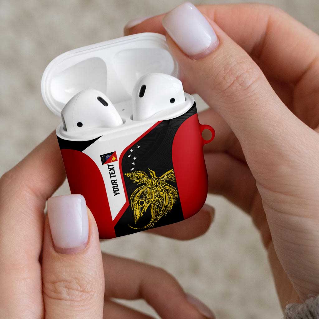 Personalised PNG Sandaun Province AirPods Case Bird of Paradise Tattoo Flag Motif LT9 - Polynesian Pride