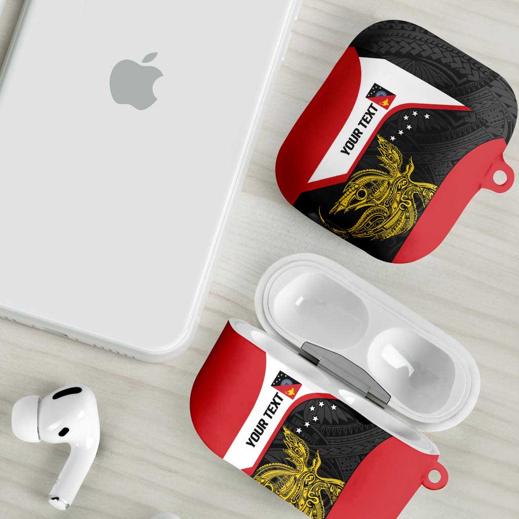 Personalised PNG Sandaun Province AirPods Case Bird of Paradise Tattoo Flag Motif LT9 - Polynesian Pride