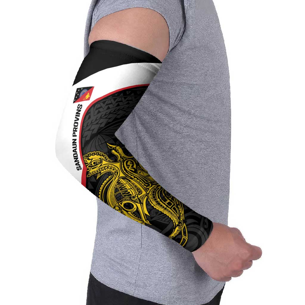 Personalised PNG Sandaun Province Arm Sleeves Bird of Paradise Tattoo Flag Motif LT9 - Polynesian Pride