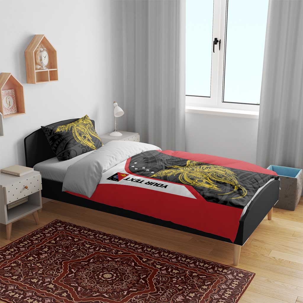 Personalised PNG Sandaun Province Bedding Set Bird of Paradise Tattoo Flag Motif - Polynesian Pride