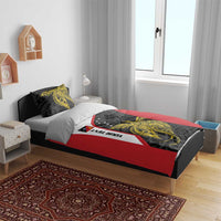 Personalised PNG Sandaun Province Bedding Set Bird of Paradise Tattoo Flag Motif - Polynesian Pride