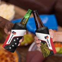 Personalised PNG Sandaun Province 4 in 1 Can Cooler Tumbler Bird of Paradise Tattoo Flag Motif LT9 - Polynesian Pride