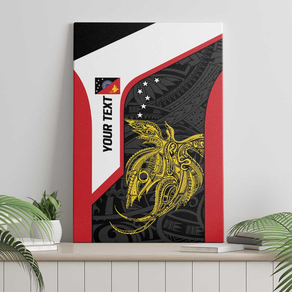 Personalised PNG Sandaun Province Canvas Wall Art Bird of Paradise Tattoo Flag Motif - Polynesian Pride