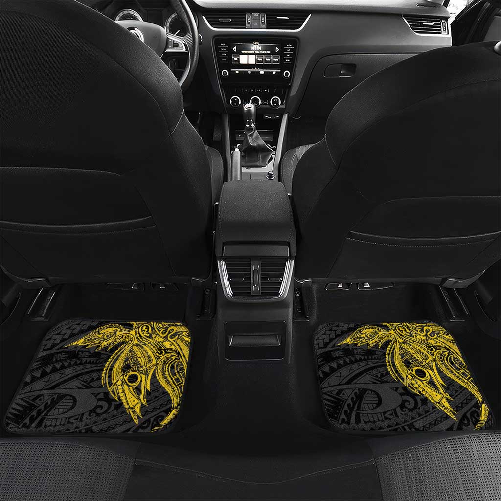 Personalised PNG Sandaun Province Car Mats Bird of Paradise Tattoo Flag Motif - Polynesian Pride