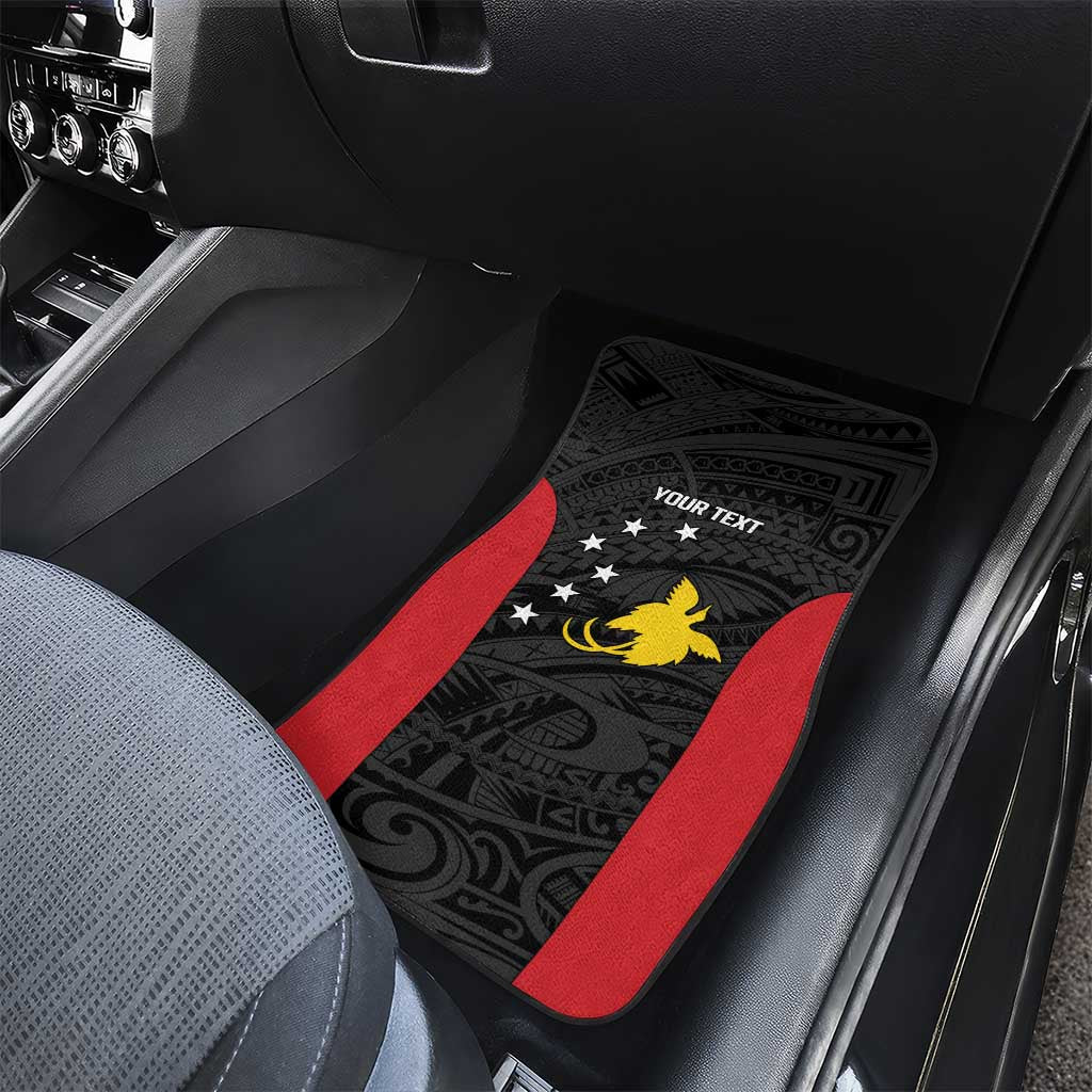Personalised PNG Sandaun Province Car Mats Bird of Paradise Tattoo Flag Motif - Polynesian Pride