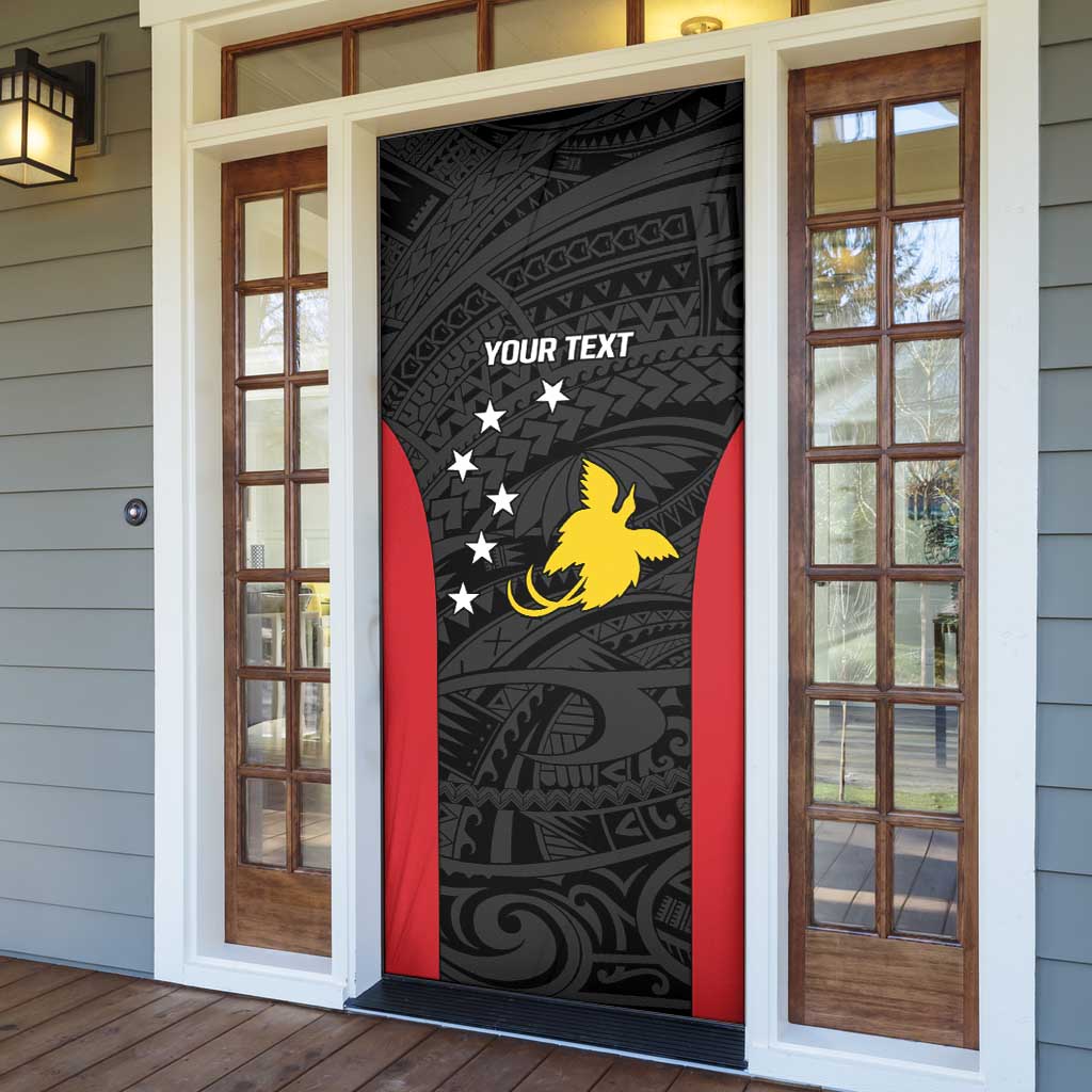 Personalised PNG Sandaun Province Door Cover Bird of Paradise Tattoo Flag Motif LT9 - Polynesian Pride