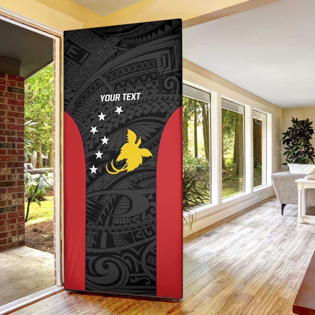Personalised PNG Sandaun Province Door Cover Bird of Paradise Tattoo Flag Motif LT9 - Polynesian Pride