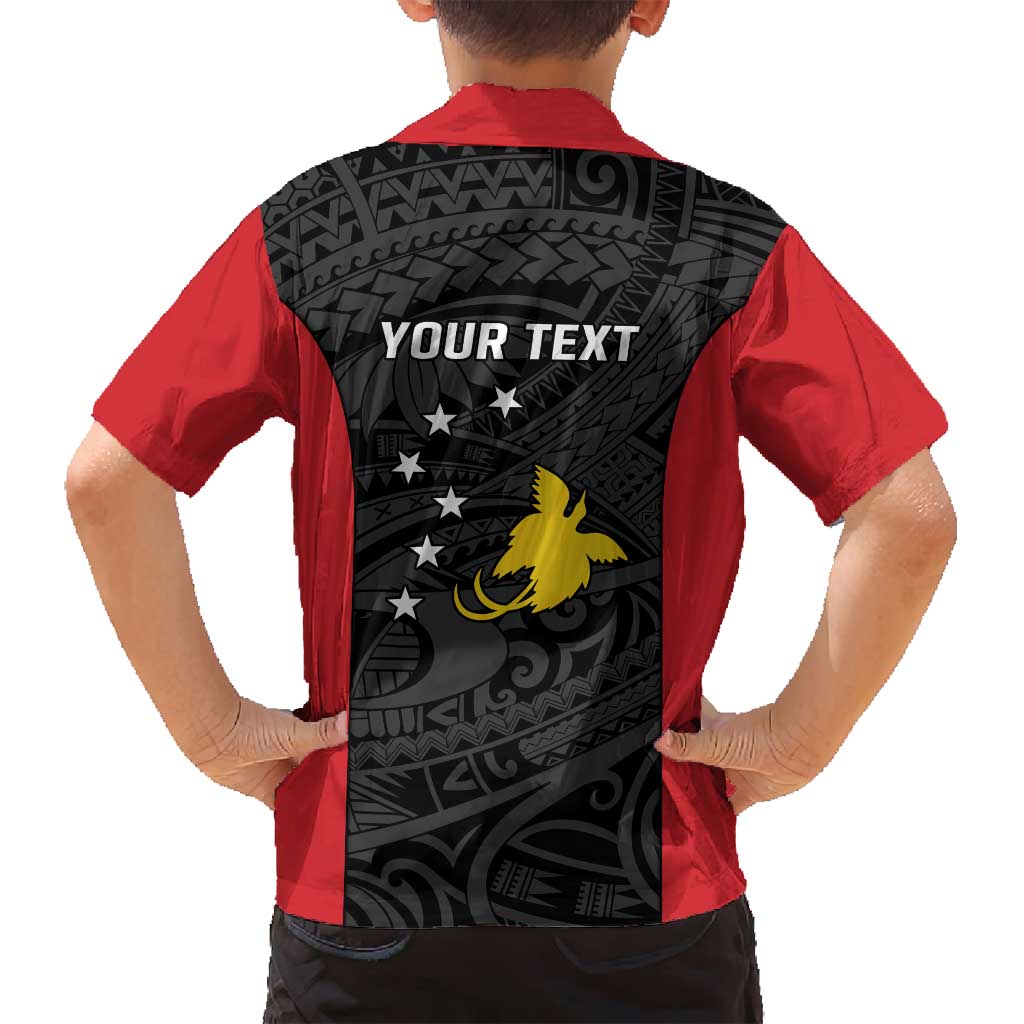 Personalised PNG Sandaun Province Family Matching Long Sleeve Bodycon Dress and Hawaiian Shirt Bird of Paradise Tattoo Flag Motif LT9 - Polynesian Pride
