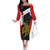 Personalised PNG Sandaun Province Family Matching Off The Shoulder Long Sleeve Dress and Hawaiian Shirt Bird of Paradise Tattoo Flag Motif - Polynesian Pride