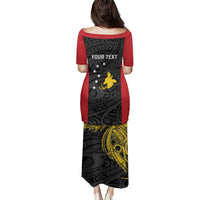 Personalised PNG Sandaun Province Family Matching Puletasi and Hawaiian Shirt Bird of Paradise Tattoo Flag Motif LT9 - Polynesian Pride