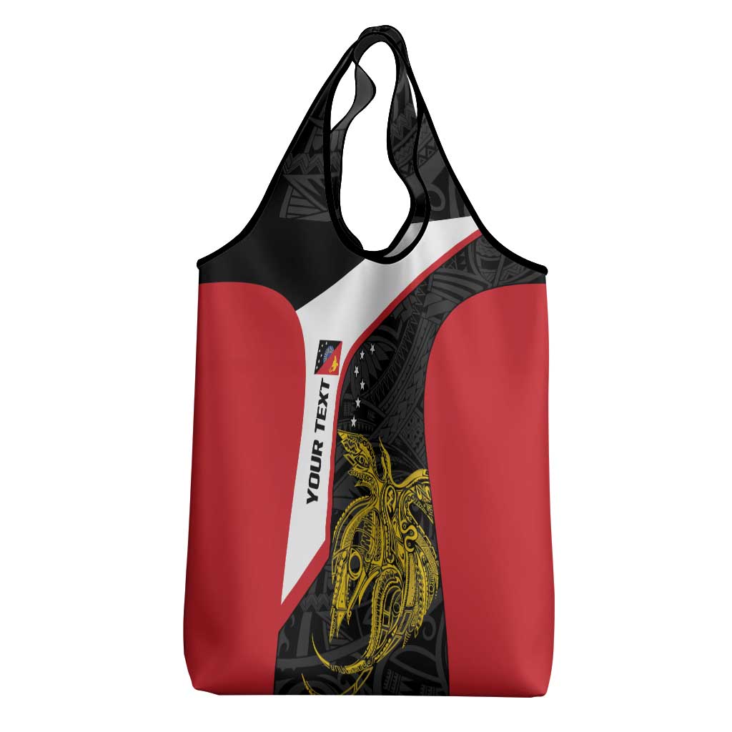 Personalised PNG Sandaun Province Grocery Bag Bird of Paradise Tattoo Flag Motif LT9 - Polynesian Pride