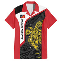 Personalised PNG Sandaun Province Hawaiian Shirt Bird of Paradise Tattoo Flag Motif LT9 Red - Polynesian Pride