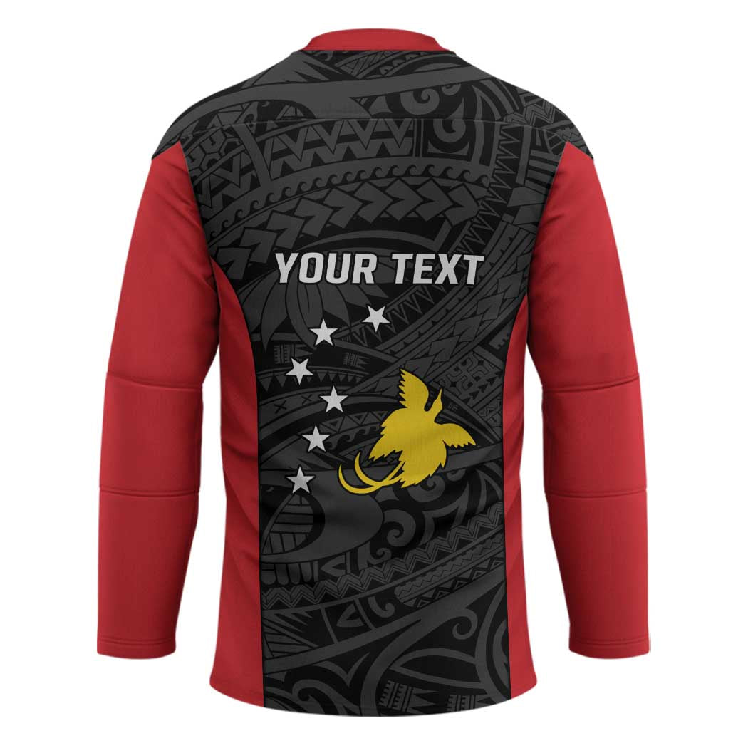 Personalised PNG Sandaun Province Hockey Jersey Bird of Paradise Tattoo Flag Motif LT9 - Polynesian Pride