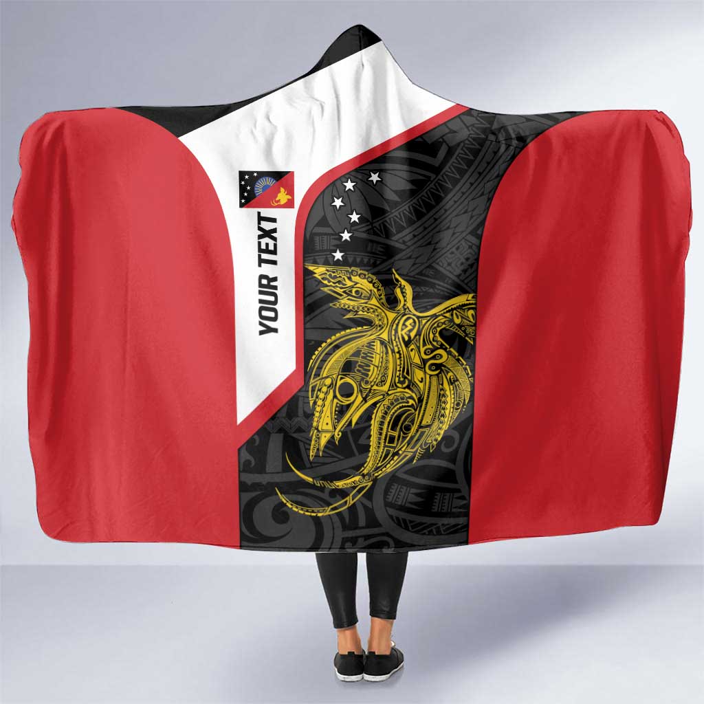 Personalised PNG Sandaun Province Hooded Blanket Bird of Paradise Tattoo Flag Motif LT9 One Size Red - Polynesian Pride