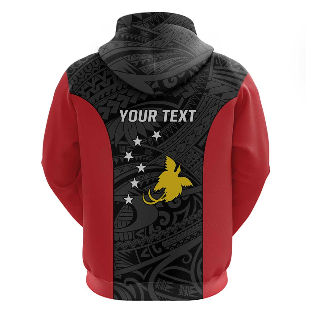 Personalised PNG Sandaun Province Hoodie Bird of Paradise Tattoo Flag Motif LT9 - Polynesian Pride