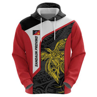 Personalised PNG Sandaun Province Hoodie Bird of Paradise Tattoo Flag Motif LT9 - Polynesian Pride
