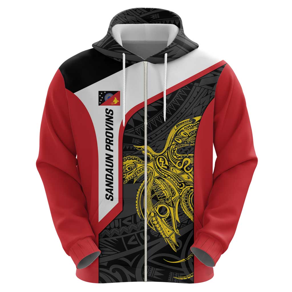 Personalised PNG Sandaun Province Hoodie Bird of Paradise Tattoo Flag Motif LT9 - Polynesian Pride