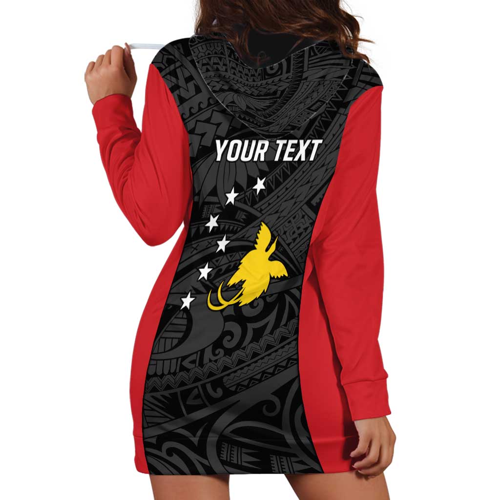 Personalised PNG Sandaun Province Hoodie Dress Bird of Paradise Tattoo Flag Motif LT9 - Polynesian Pride