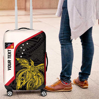 Personalised PNG Sandaun Province Luggage Cover Bird of Paradise Tattoo Flag Motif LT9 Red - Polynesian Pride