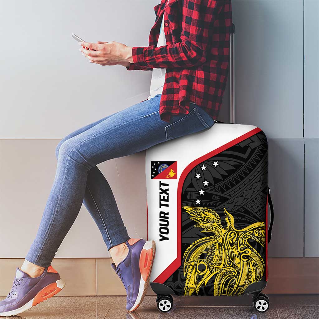 Personalised PNG Sandaun Province Luggage Cover Bird of Paradise Tattoo Flag Motif LT9 - Polynesian Pride