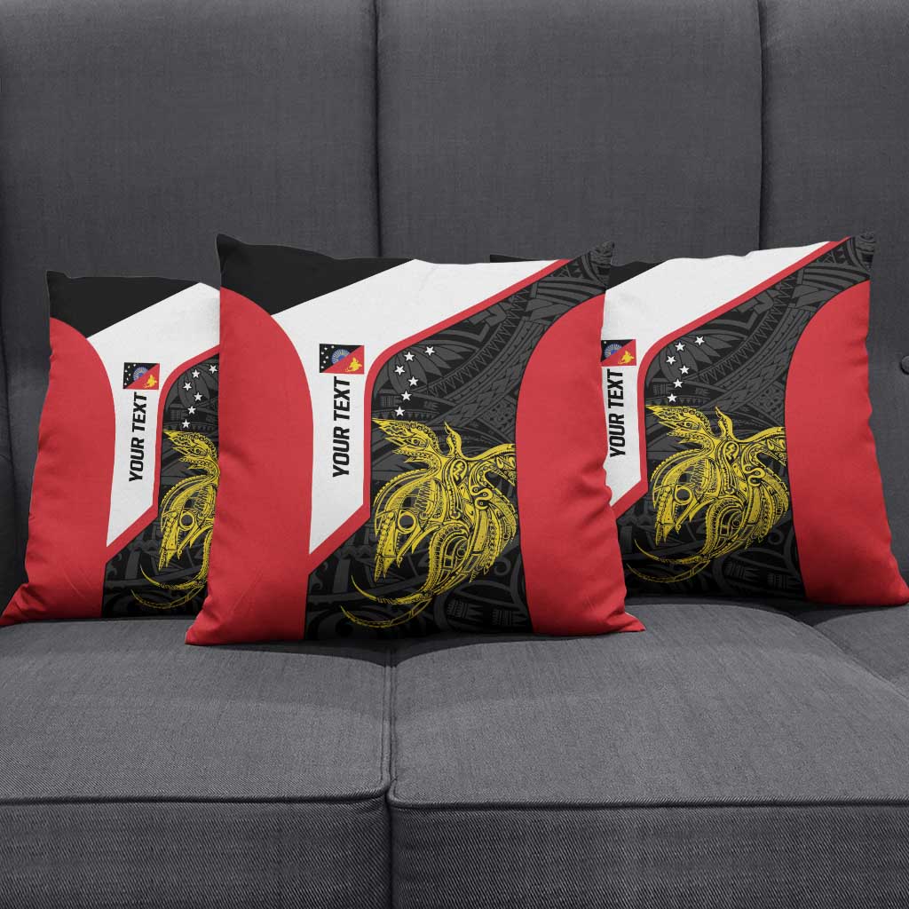 Personalised PNG Sandaun Province Pillow Cover Bird of Paradise Tattoo Flag Motif LT9 - Polynesian Pride
