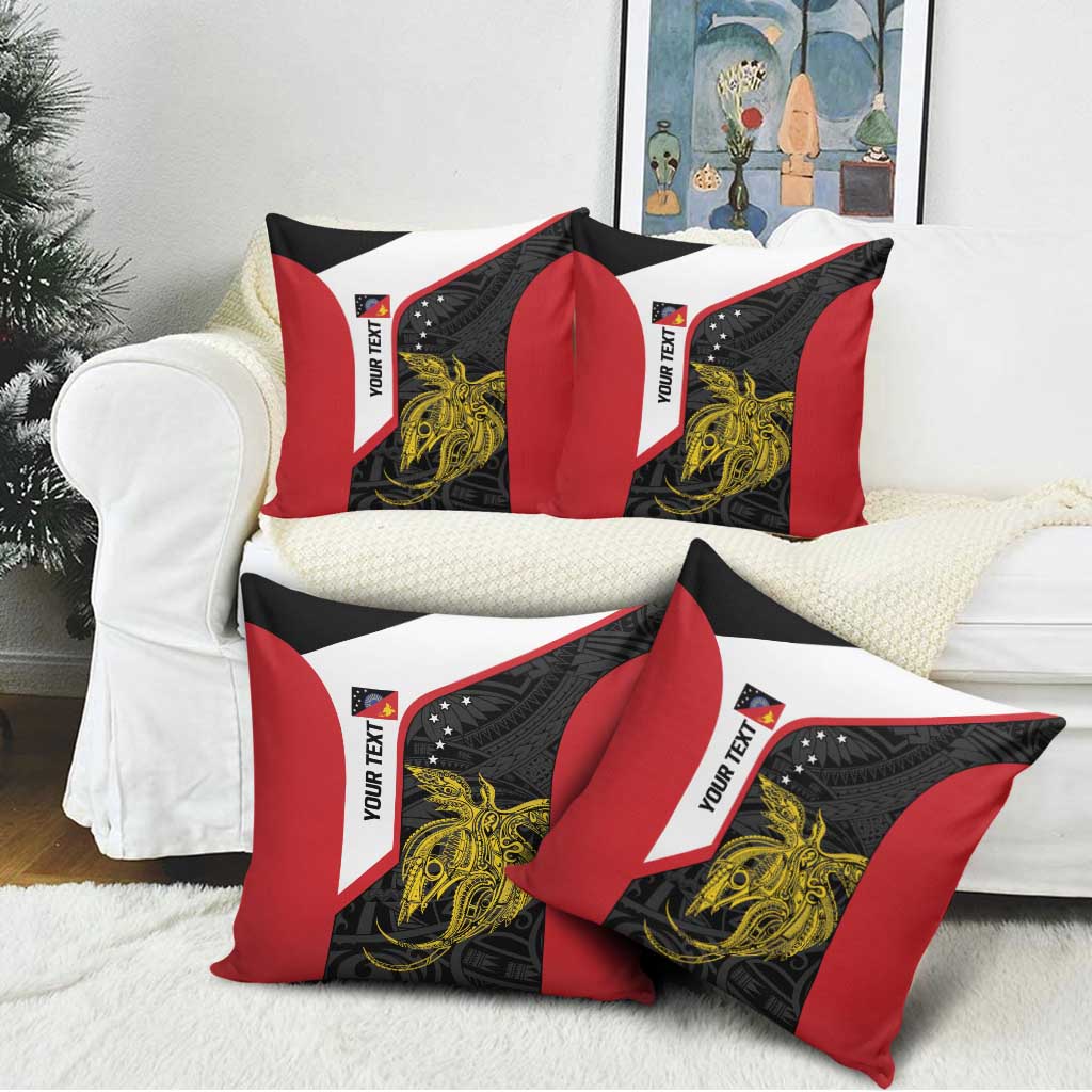 Personalised PNG Sandaun Province Pillow Cover Bird of Paradise Tattoo Flag Motif LT9 - Polynesian Pride