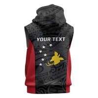 Personalised PNG Sandaun Province Sleeveless Zip Hoodie Bird of Paradise Tattoo Flag Motif LT9 - Polynesian Pride
