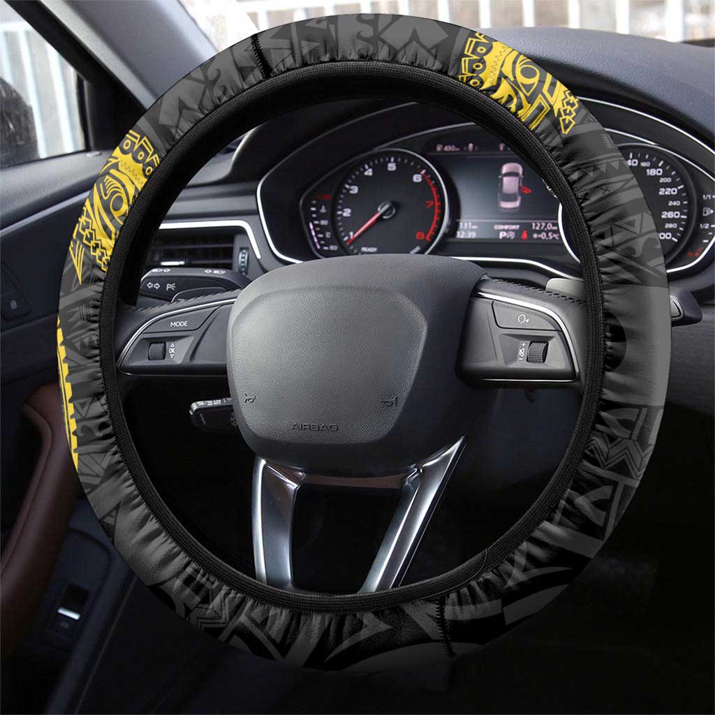PNG Sandaun Province Steering Wheel Cover Bird of Paradise Tattoo Flag Motif LT9 - Polynesian Pride