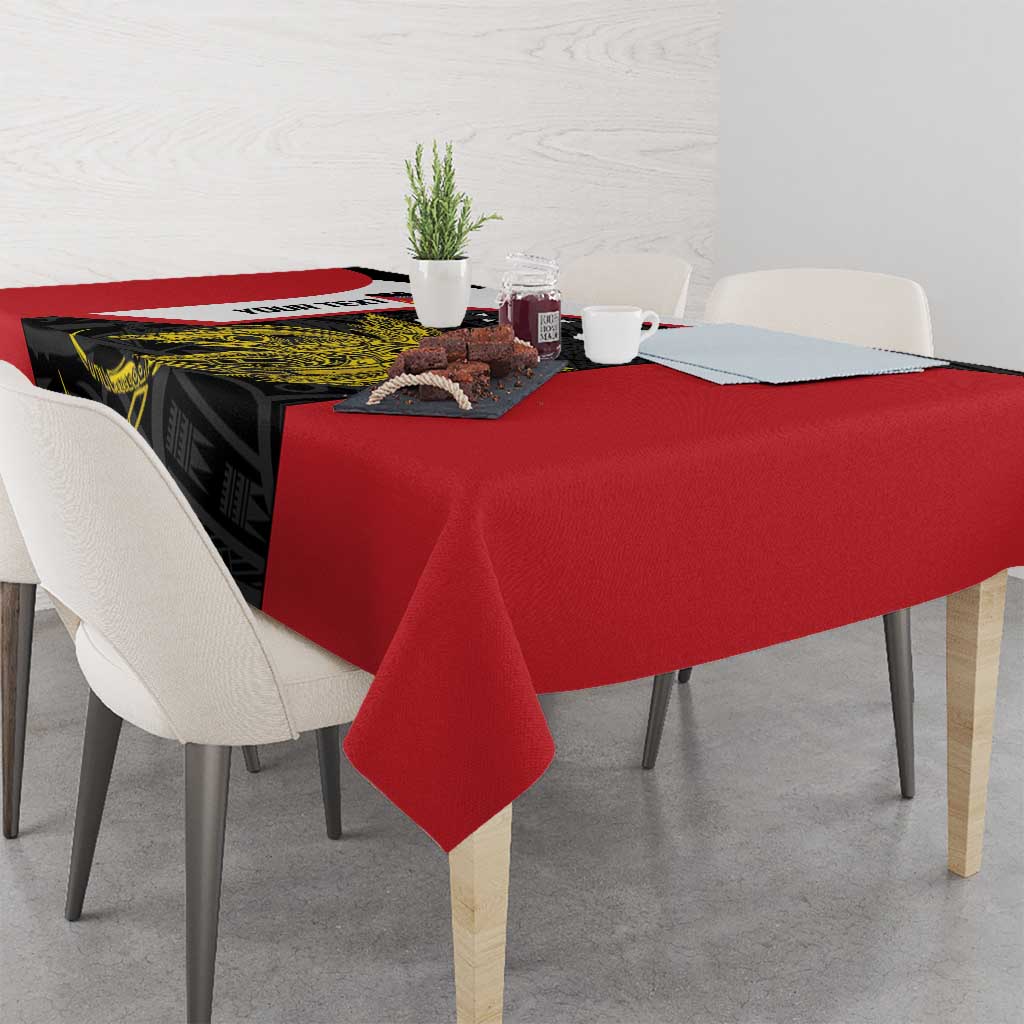 Personalised PNG Sandaun Province Tablecloth Bird of Paradise Tattoo Flag Motif - Polynesian Pride