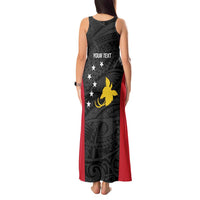 Personalised PNG Sandaun Province Tank Maxi Dress Bird of Paradise Tattoo Flag Motif LT9 - Polynesian Pride