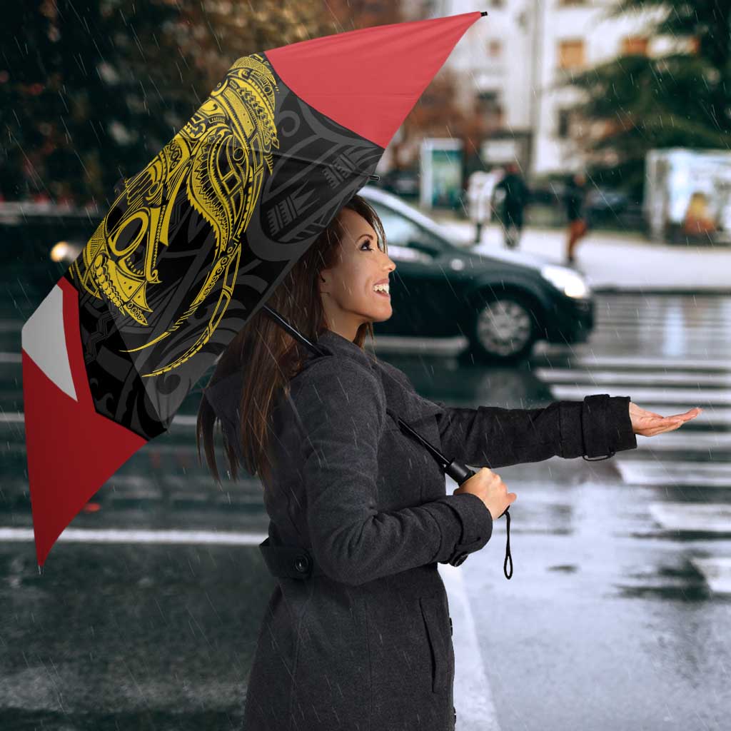 Personalised PNG Sandaun Province Umbrella Bird of Paradise Tattoo Flag Motif - Polynesian Pride