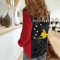 Personalised PNG Sandaun Province Women Casual Shirt Bird of Paradise Tattoo Flag Motif LT9 - Polynesian Pride