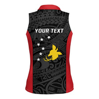 Personalised PNG Sandaun Province Women Sleeveless Polo Shirt Bird of Paradise Tattoo Flag Motif LT9 - Polynesian Pride