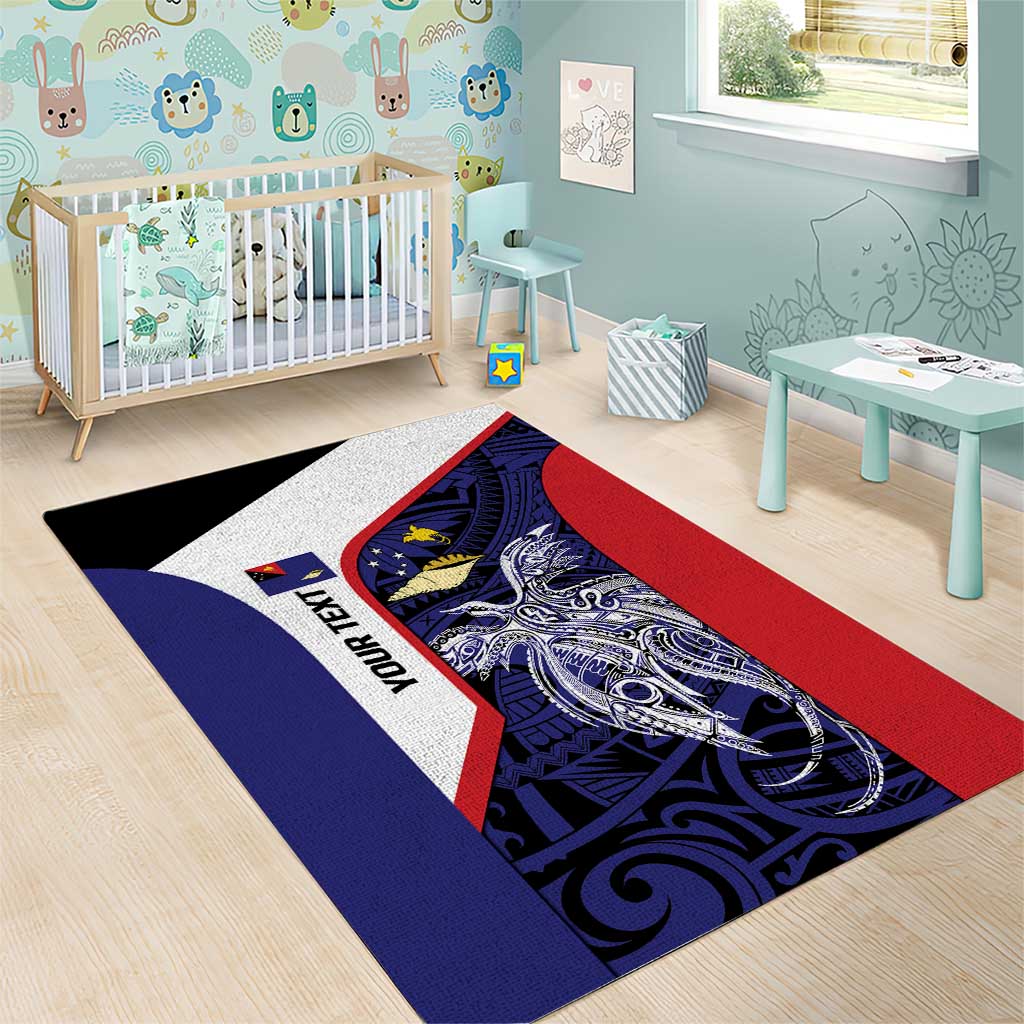 Personalised PNG West New Britain Province Area Rug Bird of Paradise Tattoo Flag Motif LT9 - Polynesian Pride