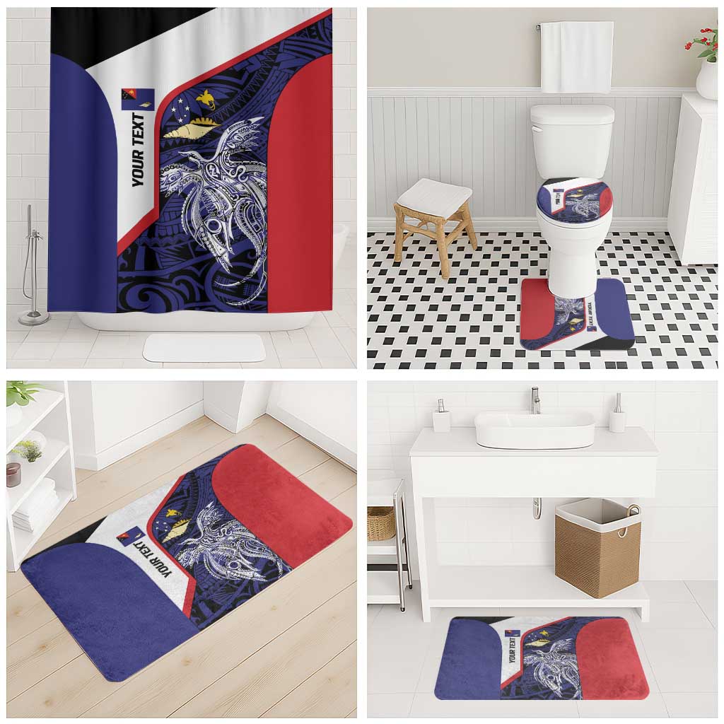 Personalised PNG West New Britain Province Bathroom Set Bird of Paradise Tattoo Flag Motif - Polynesian Pride