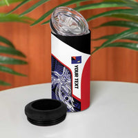 Personalised PNG West New Britain Province 4 in 1 Can Cooler Tumbler Bird of Paradise Tattoo Flag Motif LT9 - Polynesian Pride