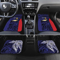 Personalised PNG West New Britain Province Car Mats Bird of Paradise Tattoo Flag Motif LT9 Set 4pcs Blue - Polynesian Pride