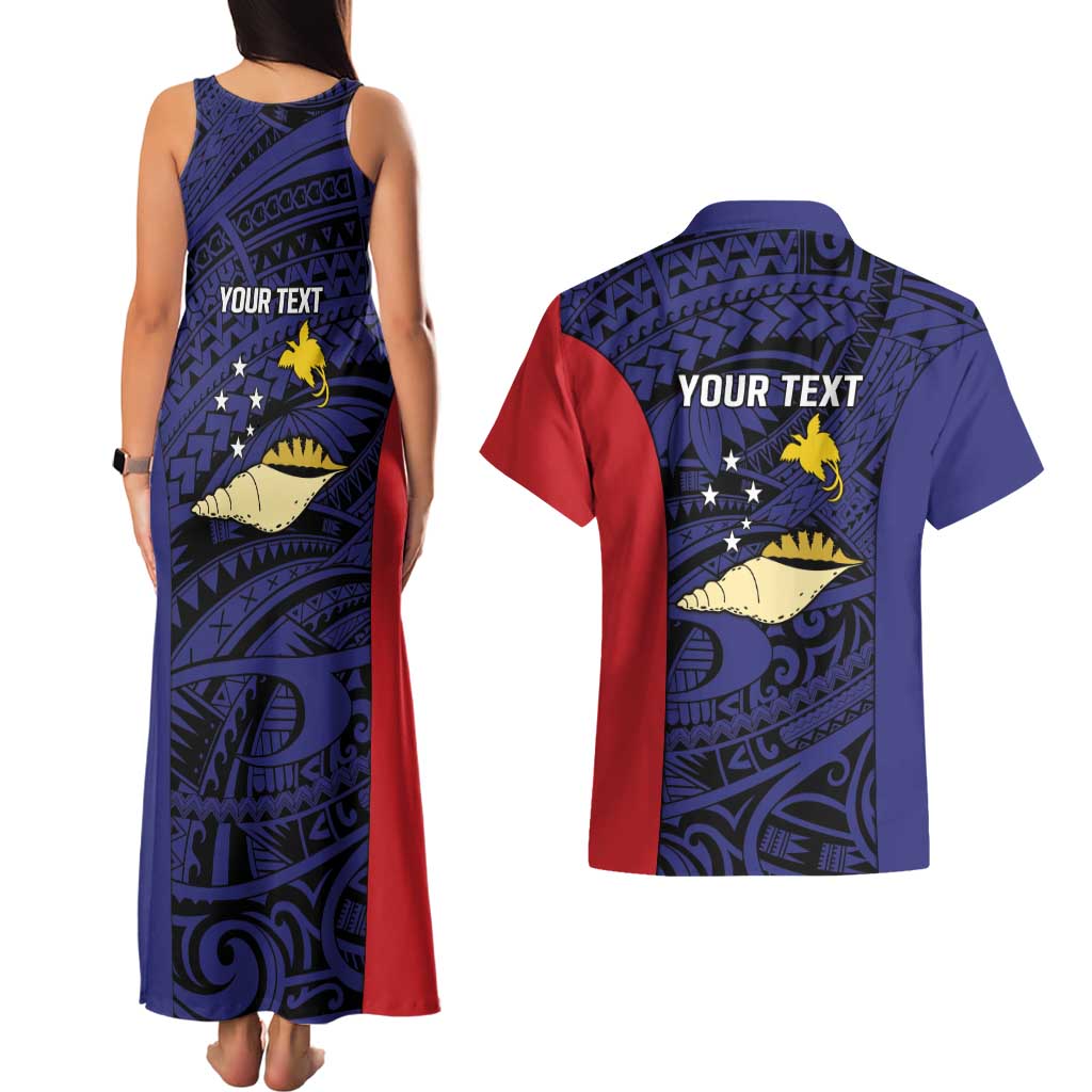 Personalised PNG West New Britain Province Couples Matching Tank Maxi Dress and Hawaiian Shirt Bird of Paradise Tattoo Flag Motif LT9 - Polynesian Pride