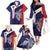Personalised PNG West New Britain Province Family Matching Off The Shoulder Long Sleeve Dress and Hawaiian Shirt Bird of Paradise Tattoo Flag Motif - Polynesian Pride