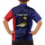 Personalised PNG West New Britain Province Family Matching Short Sleeve Bodycon Dress and Hawaiian Shirt Bird of Paradise Tattoo Flag Motif - Polynesian Pride