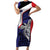 Personalised PNG West New Britain Province Family Matching Short Sleeve Bodycon Dress and Hawaiian Shirt Bird of Paradise Tattoo Flag Motif - Polynesian Pride