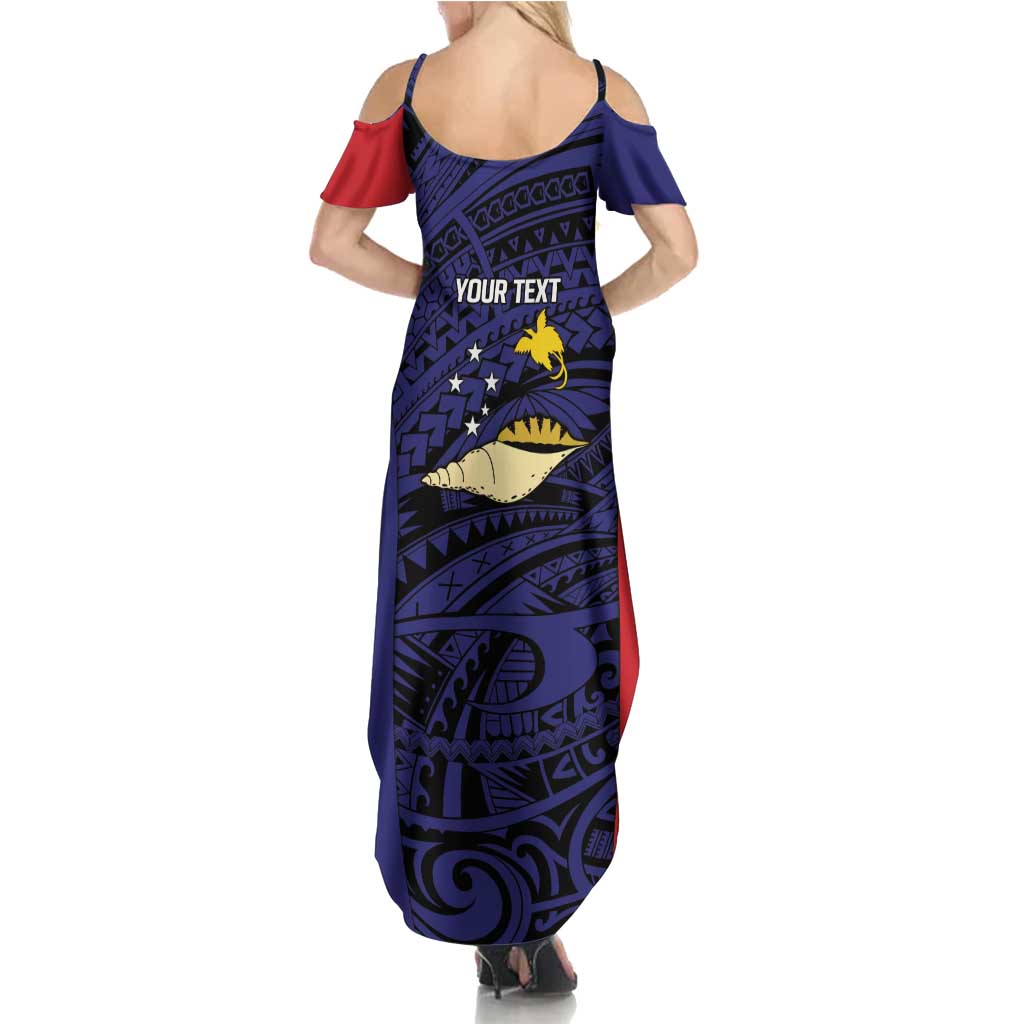 Personalised PNG West New Britain Province Family Matching Summer Maxi Dress and Hawaiian Shirt Bird of Paradise Tattoo Flag Motif LT9 - Polynesian Pride